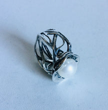 Sterling silver single Pearl Ring