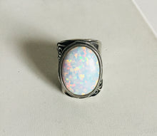 Sterling silver Oval fire Opal Rings