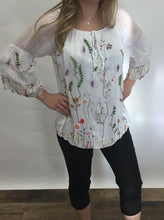 Floral Silk peasant Top
