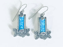 Silver Opal leaf design Earrings
