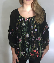 Floral Silk peasant Top