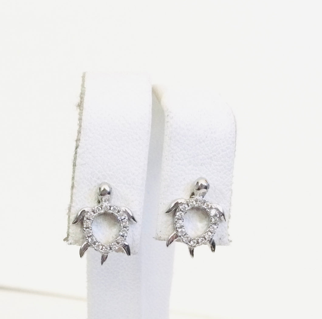 Turtle cubic zirconia studs