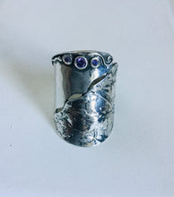 Maple Leaf Embossed Shield Ring