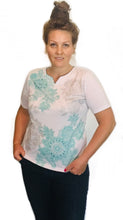 Flower print sequins tee