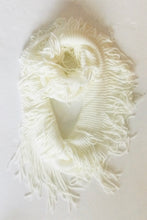 Infinity Ribbed Tassel loop knit scarf