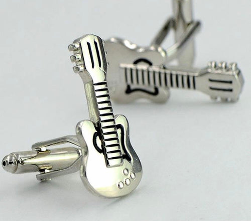 Guitar Silver Cufflinks