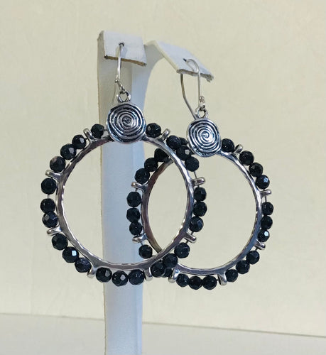 Black Lava Hoop earrings