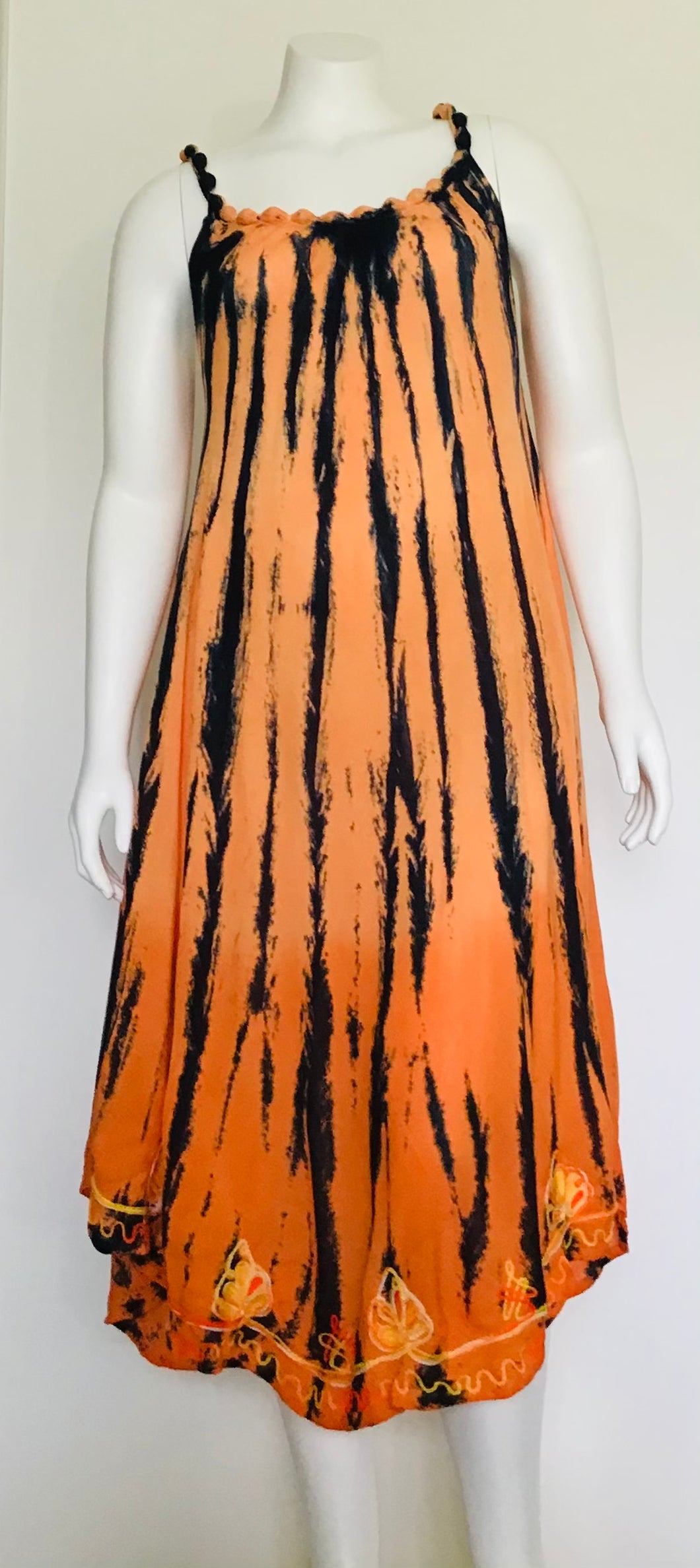 Tie dye stripe tank dress