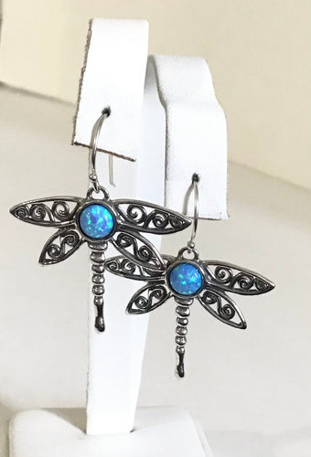 Dragonfly Opal Shepard hook Earring
