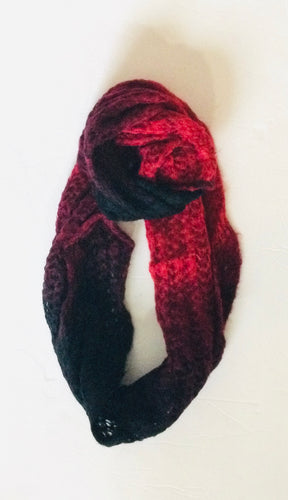 Infinity Loop fuzzy knit scarf