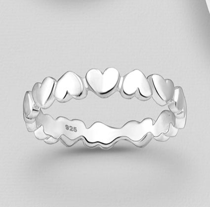 Eternity Sterling silver heart ring