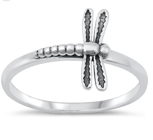 Sterling silver Dragonfly tiny Ring