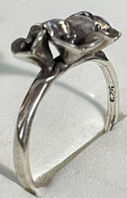 Oxidized Sterling silver flower ring