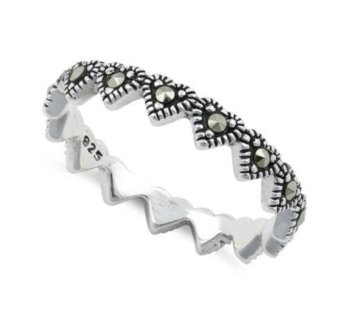 Heart Marcasite Silver ring