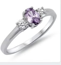 Oval CZ colour Stone with Single Round cut clear CZ