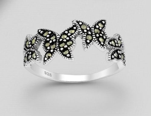 Marcasite Butterfly Silver ring
