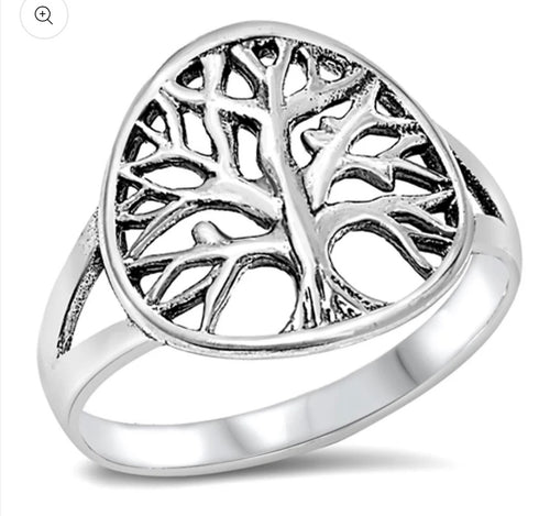 Tree of Life silver ring