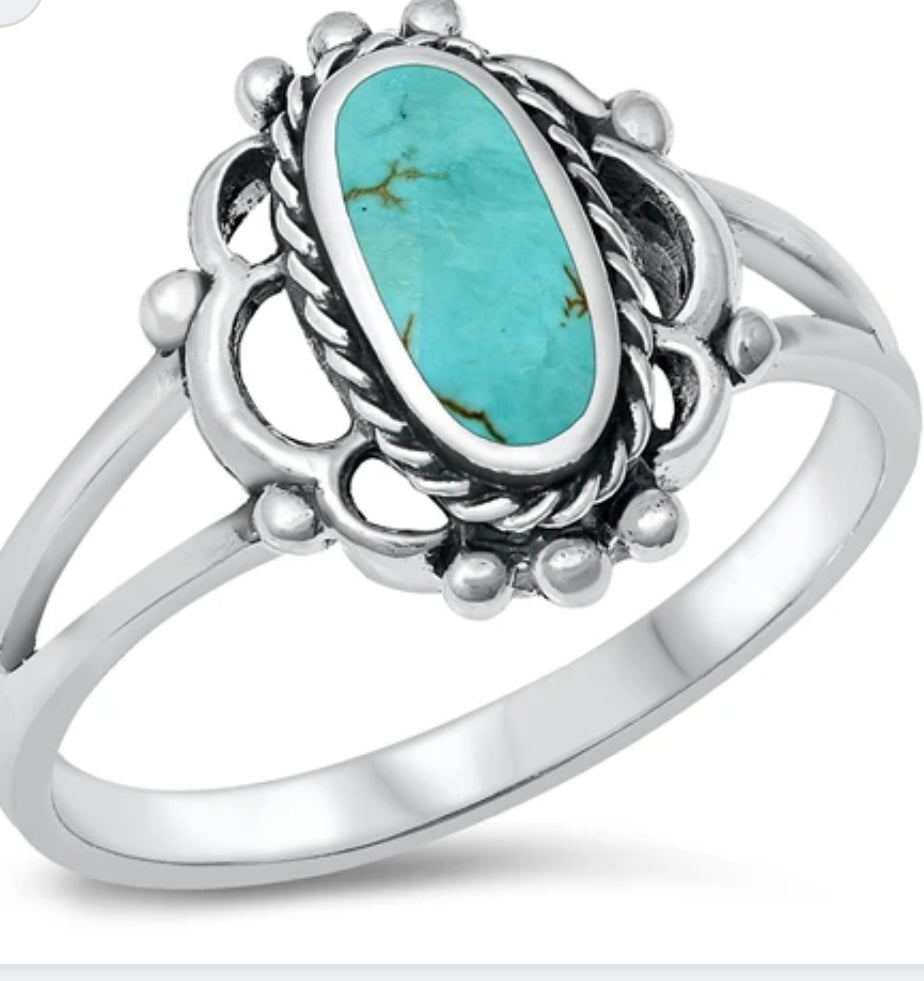 Sterling silver Lab Turquoise ring