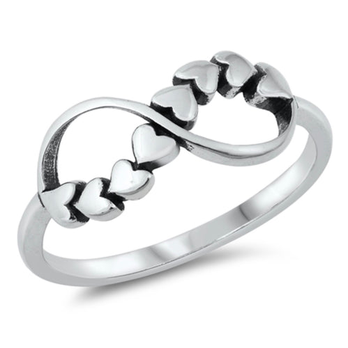 Sterling silver Infinity Hearts ring