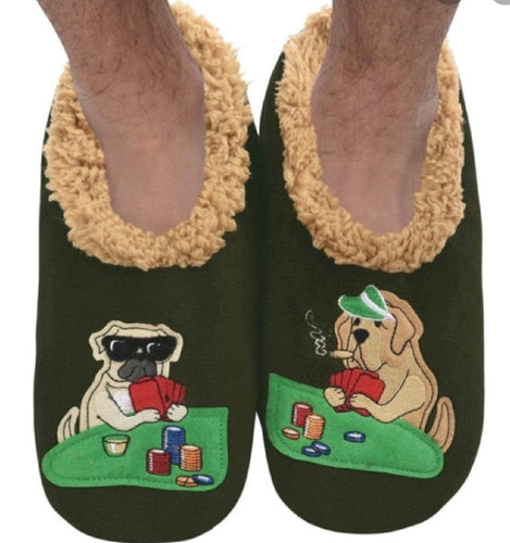 Men’s Poker Dog Parable Snoozie Slippers