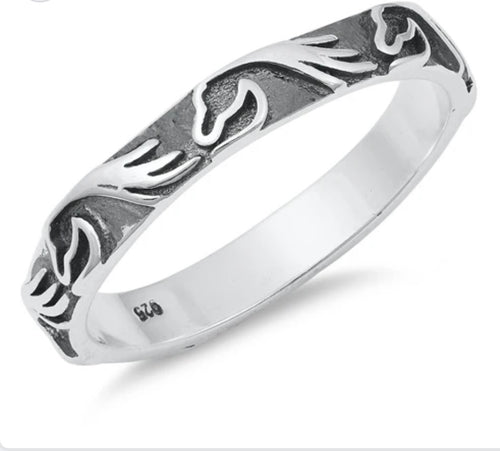 Sterling silver Eternity Horse Ring