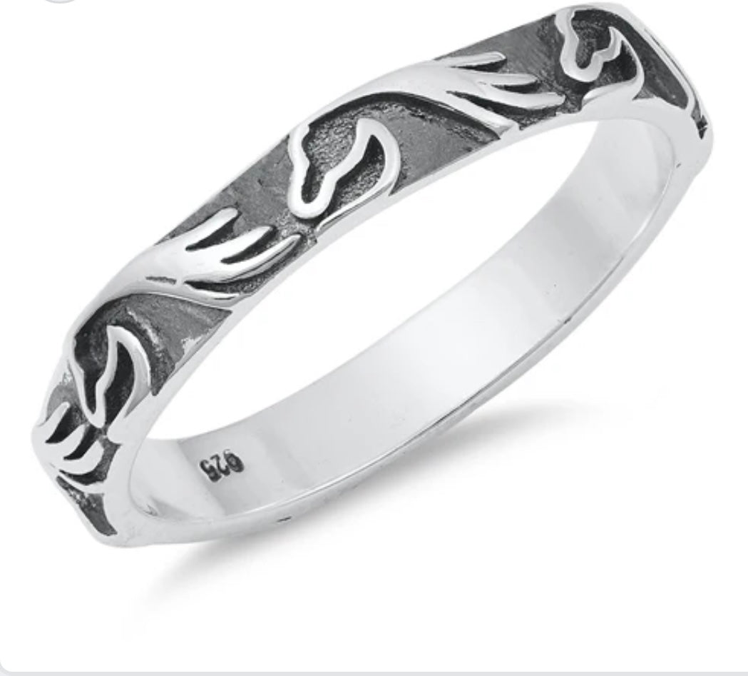 Sterling silver Eternity Horse Ring