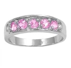 Coloured Cz inlay set sterling silver Rings