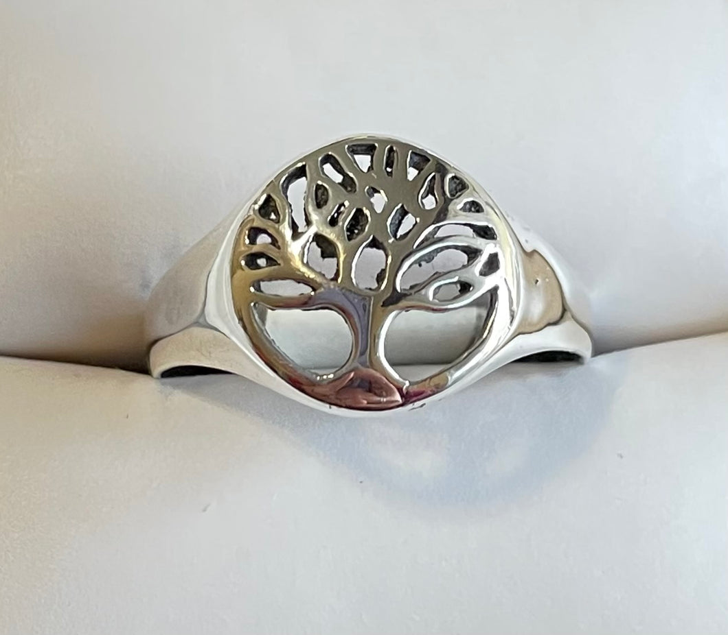 925 Sterling silver Tree of life ring Bohemian Nature band for women