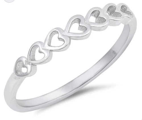 Sideways cutout Sterling silver heart ring