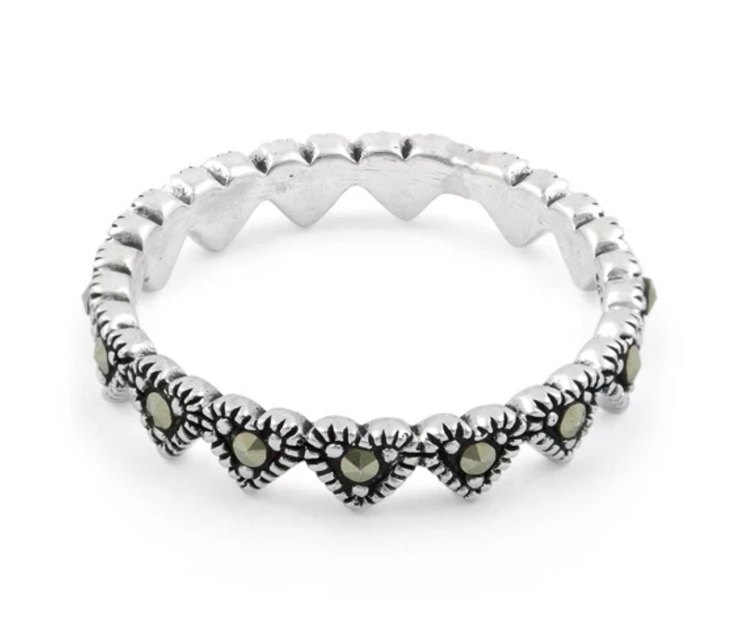 Heart Marcasite Silver ring