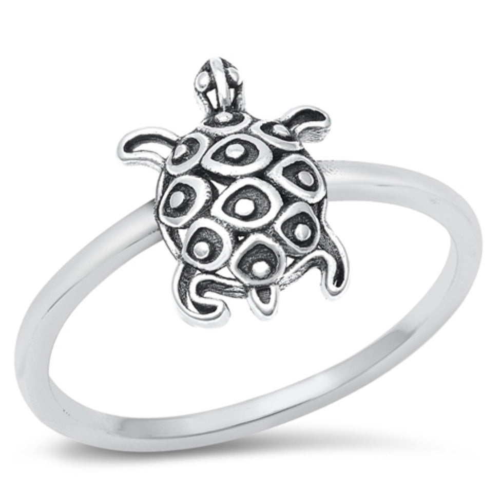 Sterling silver Single Turtle ring