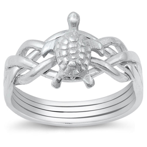 Sterling silver Turtle puzzle ring