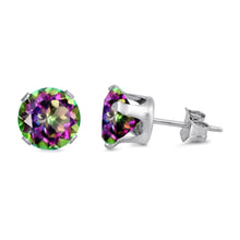 Round Cz Stud Earrings