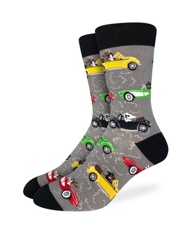 Men’s Dog’s Driving Cars crew Socks