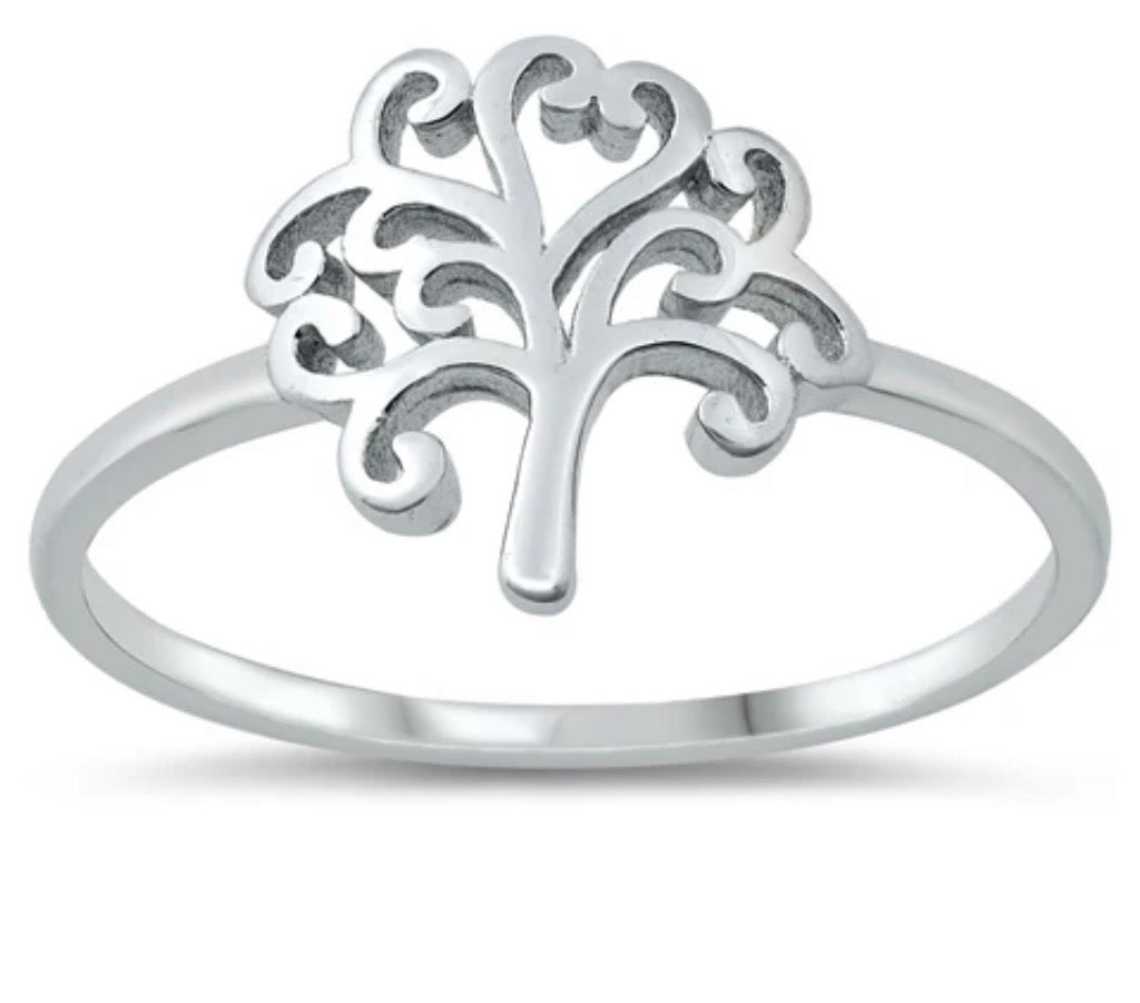 Single sterling silver Tree ring