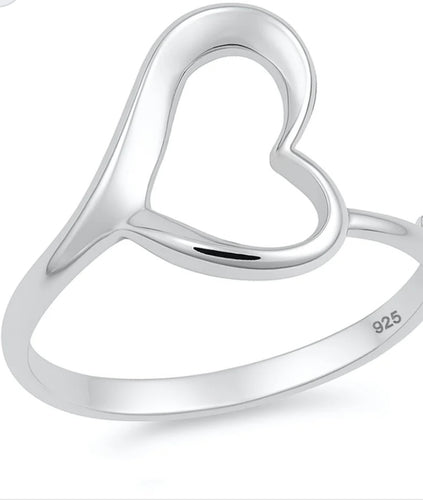 Sterling silver side Heart ring