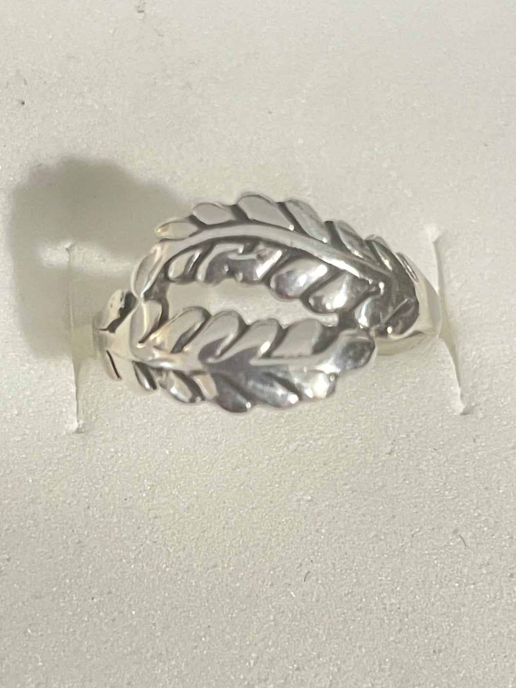 Wrapped leaf silver ring