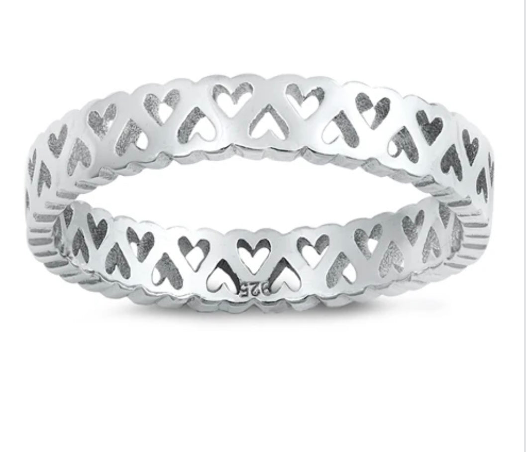 Double Heart 925 silver ring