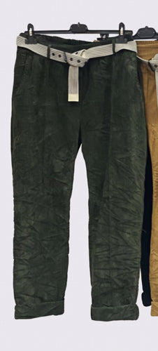 Forest Green pant with belt