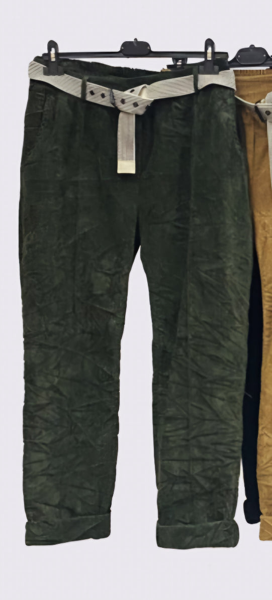 Forest Green pant with belt