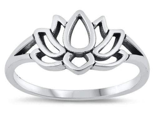 Lotus flower Silver Ring