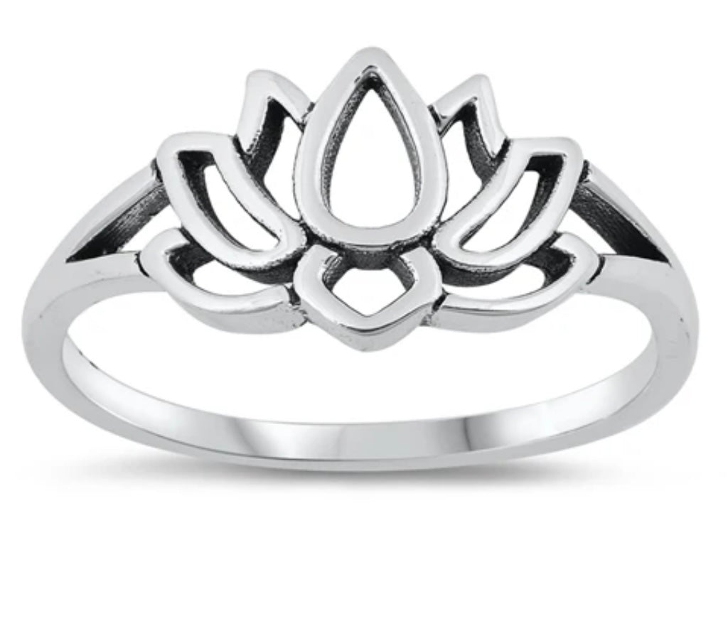 Lotus flower Silver Ring