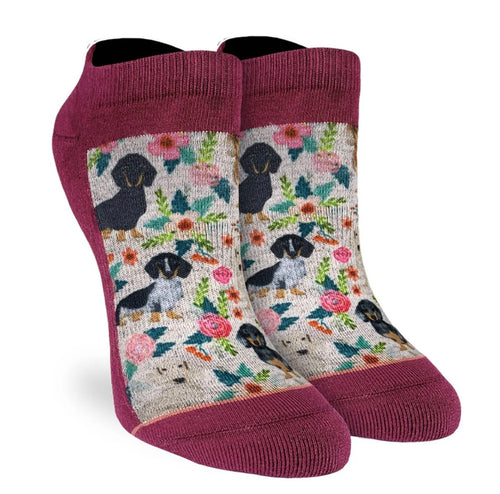 Ankle Floral Dachshund Socks
