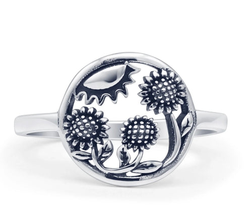 Sterling silver Sunflower Ring