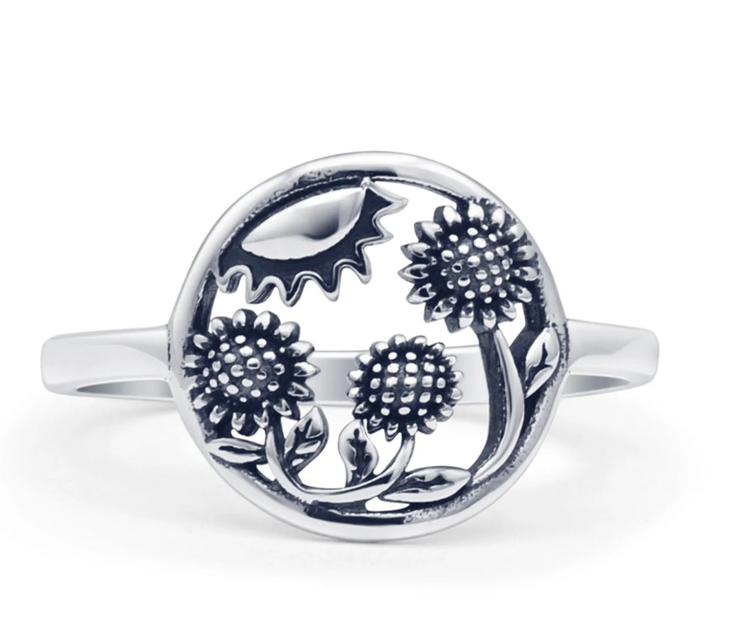 Sterling silver Sunflower Ring