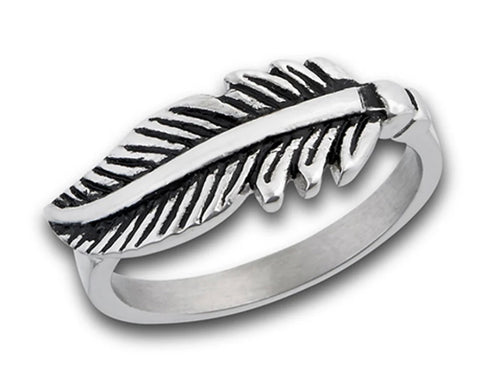 Sterling silver Feather ring