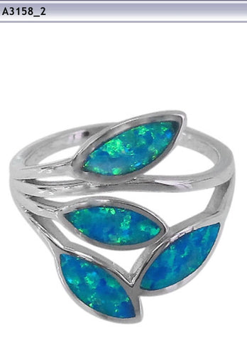 Opal leaf Wrap Silver Ring