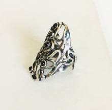 Sterling silver Studded Garnet Ring