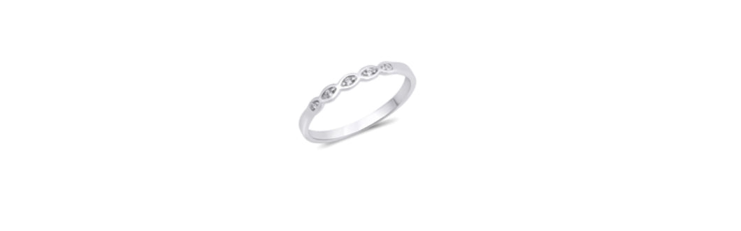 Cz Thin Silver Ring