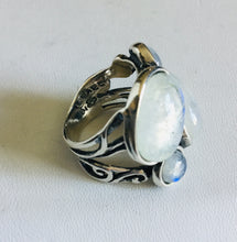 Sterling Silver cluster Moonstone ring
